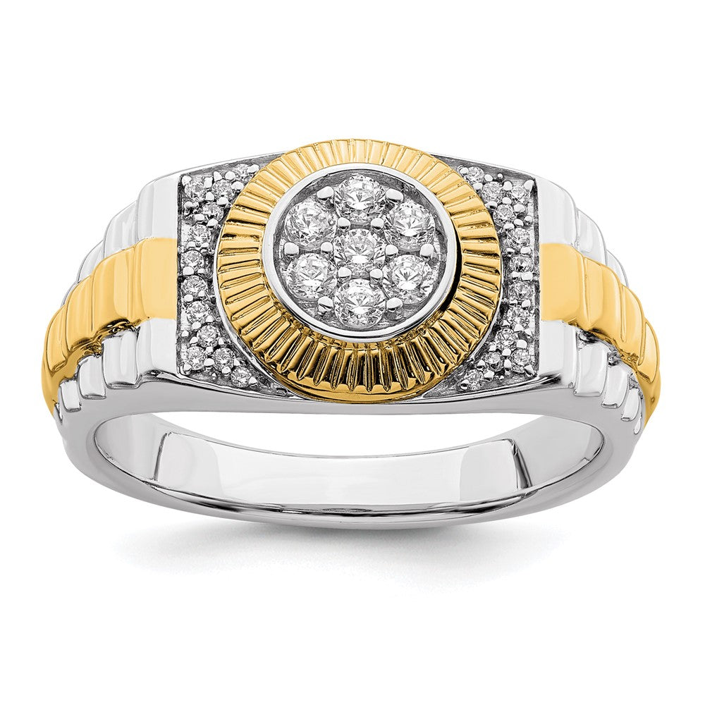 10k Two-Tone 1/3 ct Lab Grown Diamond VS/SI+ G+ Complete Men's Ring